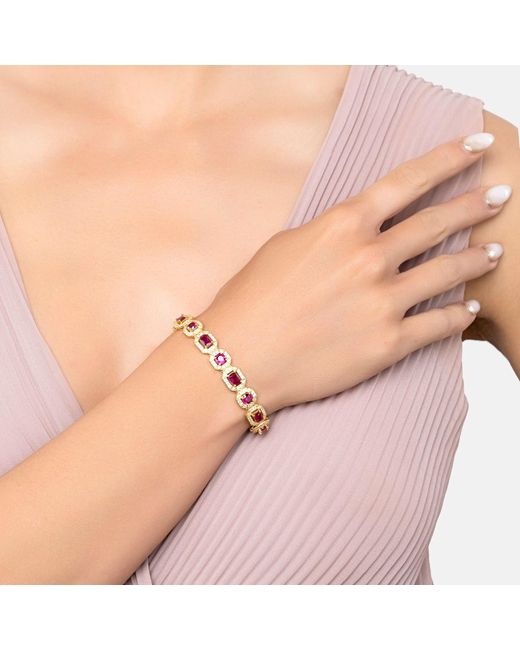 Latelita London Metallic Whistledown Ruby Gemstone Bracelet