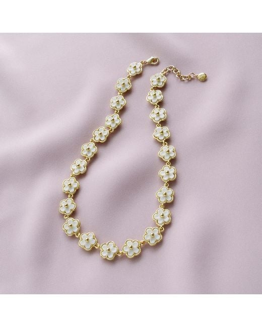 POPORCELAIN Metallic Porcelain Daisy Cluster Necklace