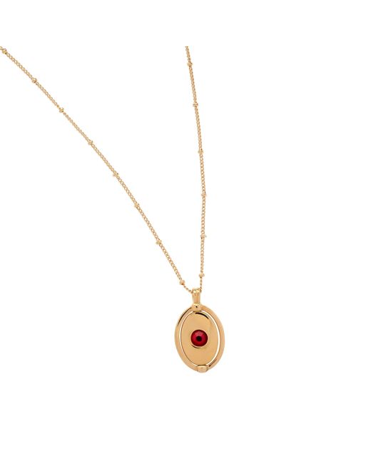 Emma Holland Jewellery Metallic Cancer & Ruby Crystal Spinner Necklace