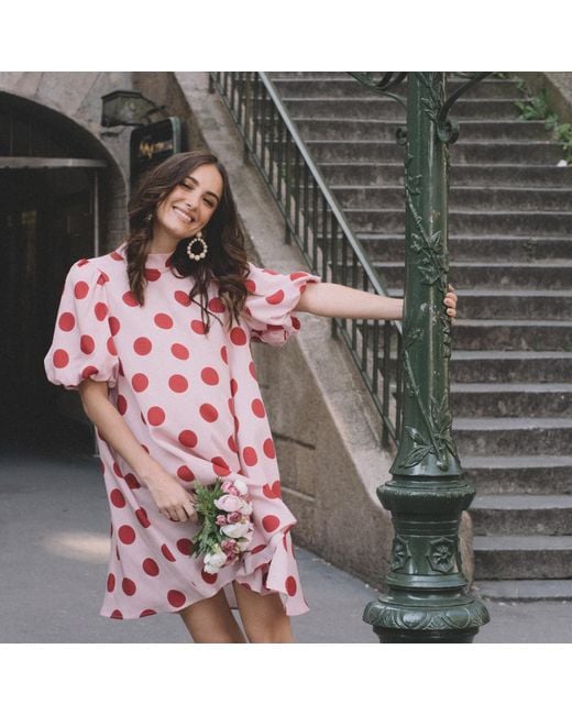 Palingénésie Red Pauline Polka Dots Dress
