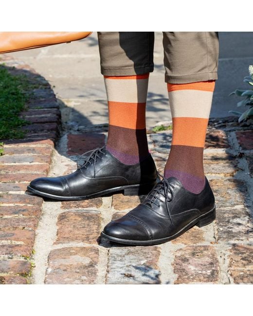 Peper Harow - Made in England Multicolor Block Stripe Socks Bundle for men