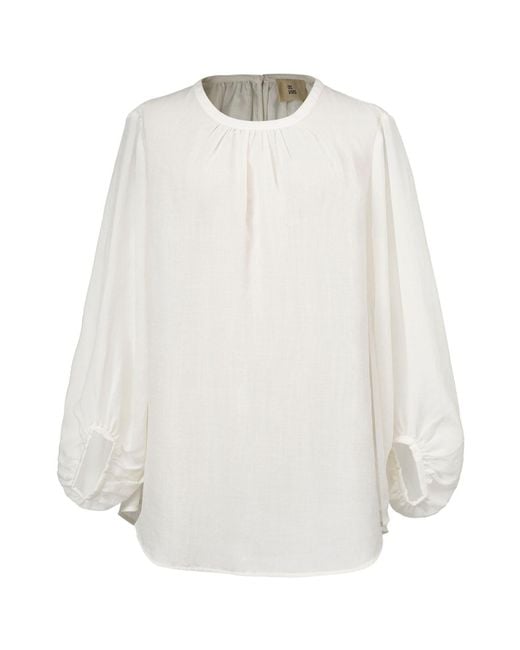 Smart and Joy White Light Round Neck Blouse