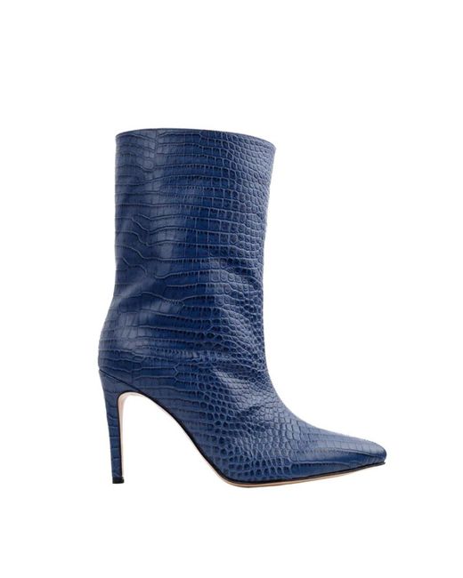 Ginissima Blue Ilona Jeans Boots, Embossed Leather, Short