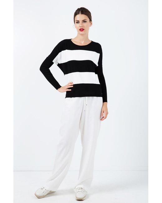Conquista White Neutrals Long Wide Leg Pants