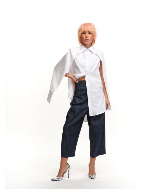Clothes by Locker Room White Cape-Effect Button-Down Shirt
