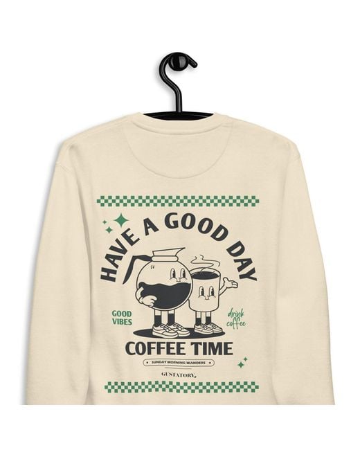 Anchor and Crew Natural Neutrals Bone Gustatory Have A Good Day Cotton Blend Embroidered Sweatshirt for men