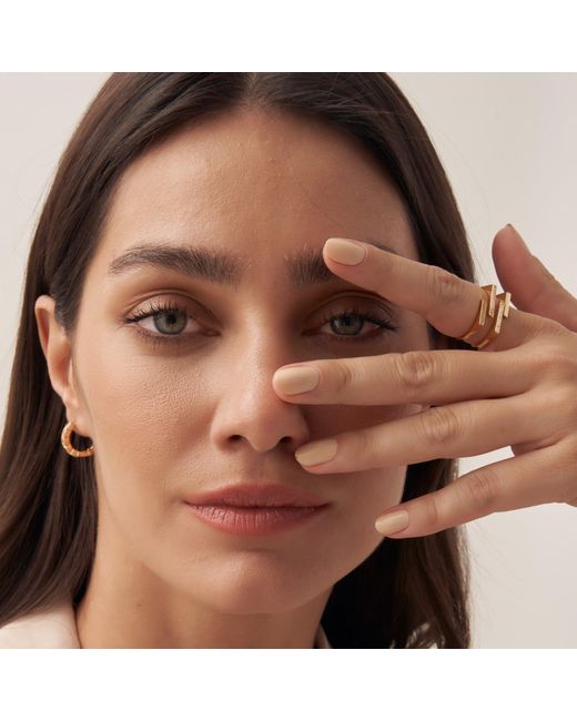 Shabella Nyc White Dual Rectangular Ring