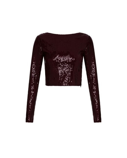 Thisisu Collection Red Sylvie Sequin Crop Top