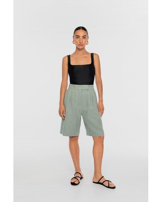Dāl the Label Neutrals Linen Wide Suit Shorts Natural