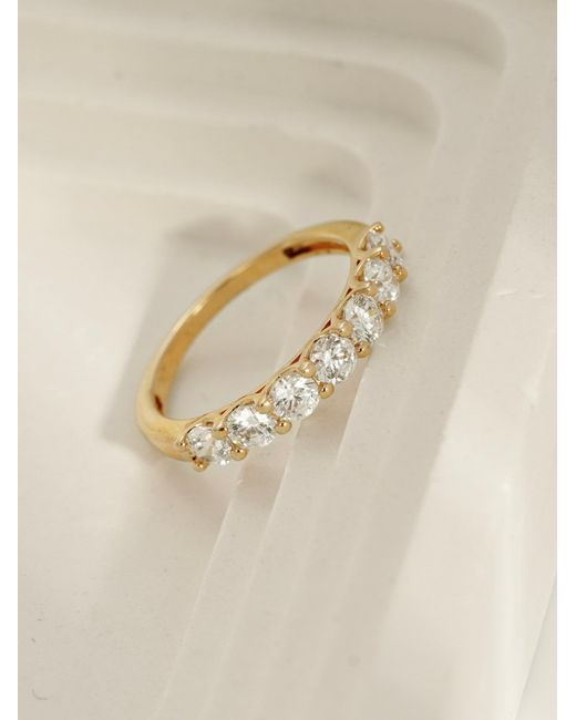 Diamonbliss Metallic Embellished With Swarovski One Carat Seven Stones Round Cut Ring