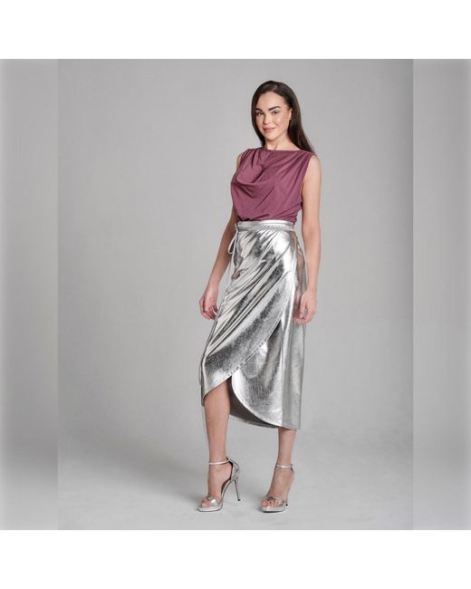Imaatu Purple Onu Top Berry Sculpting Elastic Bamboo Sustainable Waterfall Drape
