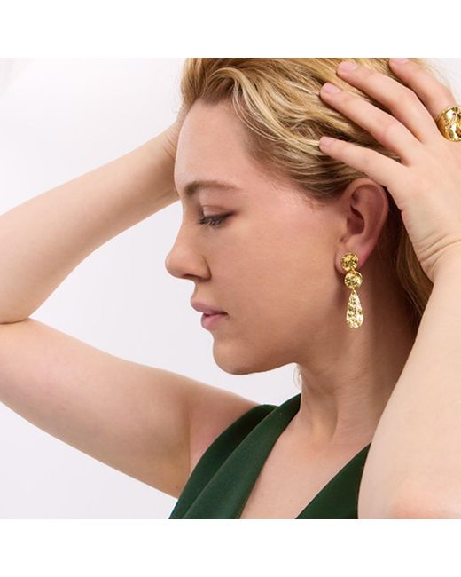 Nowart Jewelry Metallic Hammered Teardrop Earrings