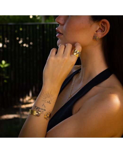 Ebru Jewelry Metallic Guardian Elephant Stud Earrings