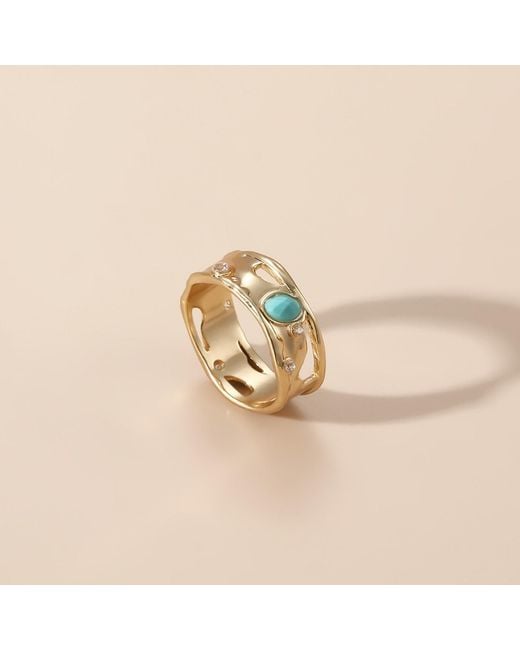 Rare Matters Jewelry Metallic Gemstone Band Ring