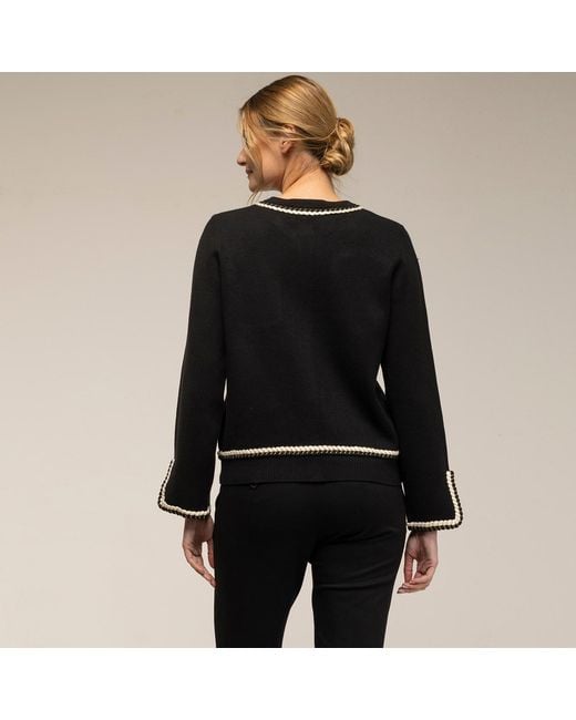 Tantra Spain Sl Black Knitted Jacket With Front Pockets
