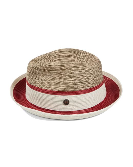 Dasmarca Hats Red Dasmarca Verona Vino Summer Two Tone Straw Fedora Hat For And for men