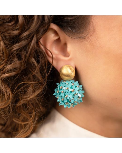 LOTT.gioielli Blue Earrings Daisy Flower Globe L
