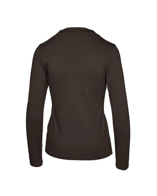 Conquista Black Long Sleeve Faux Wrap Top