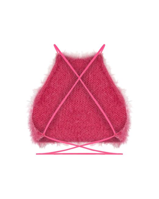 Shareyourluce Pink Hot Fluffy Knit Top
