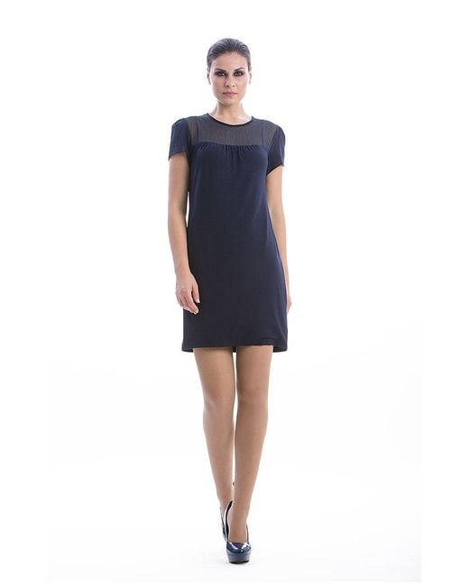 Conquista Blue Sheer Detail Dress