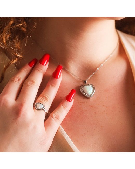 Luna Charles Metallic Opal Heart Ring Gift Set
