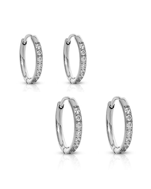 Evie Jewelry Metallic Transition Huggie Hoop Earrings Bundle Set