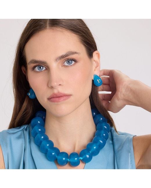 Michael Nash Jewelry Blue Vivienne Cerulean Resin Necklace