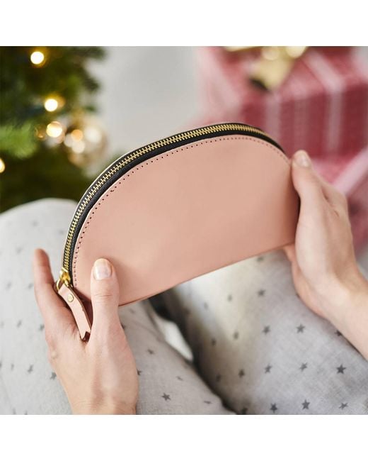 VIDA VIDA Pink Vida Blush Leather Make Up Bag