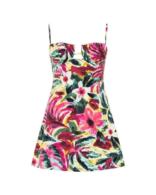 Montce Multicolor Isla Floral Petal Short Slip Dress