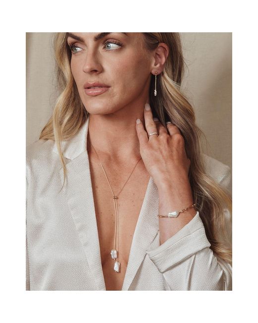 SET & STONES White Elliatt Lariat Necklace
