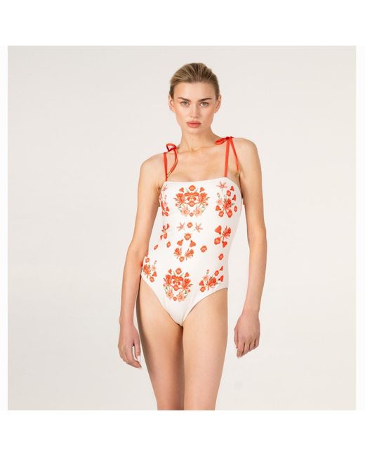 Jessie Zhao New York Red Passion Garden Reversible One Piece Swimsuit