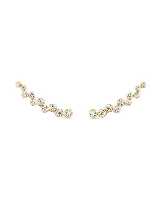 SALLY SKOUFIS Metallic Minx Ear Climber With Made Cz Diamond Stimulant