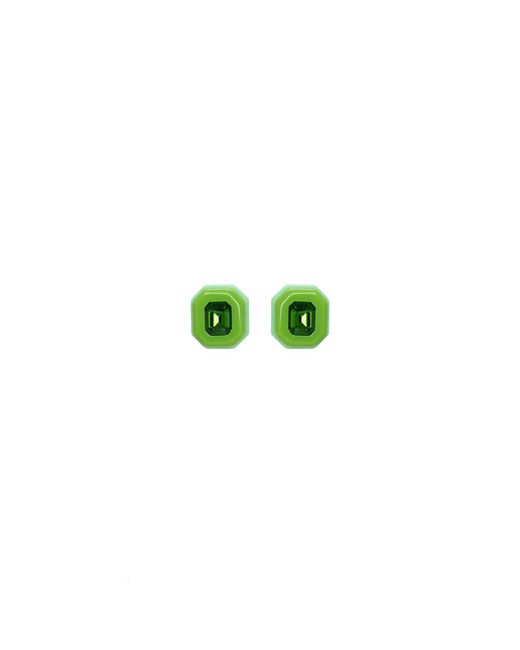 Gissa Bicalho Green Handmade Acrylic Earring Kit Stone Hoop And Pendant