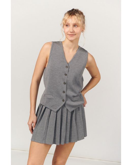 SALANIDA Gray Galante Knitted 100% Merino Waistcoat