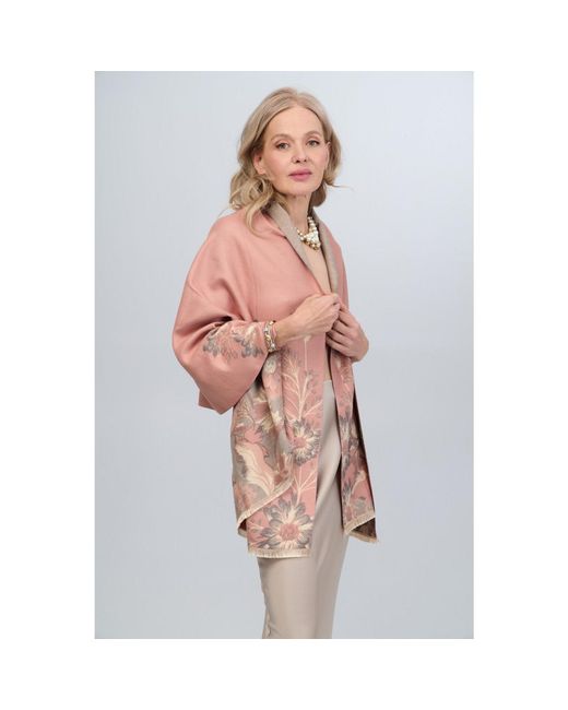 Saachi Pink Reversible Floral Oversized Puff Scarf