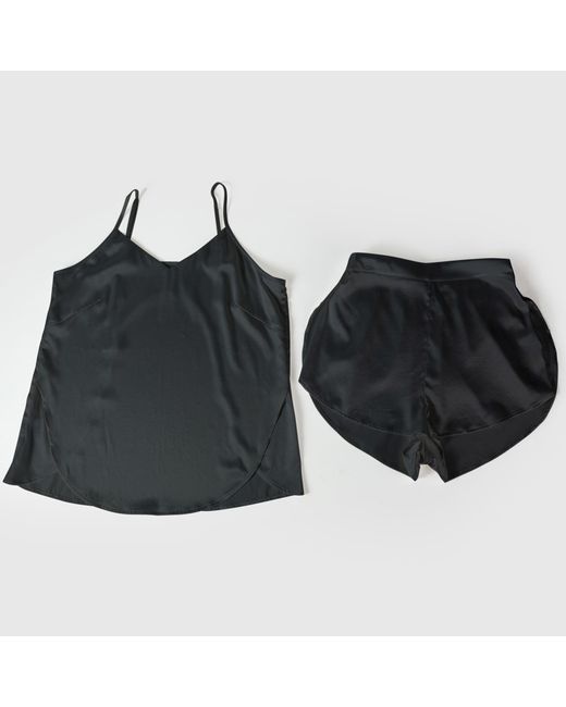Soft Strokes Silk Black Pure Mulberry Silk Petal Shorts, Mid-Waist, Silk Charmeuse