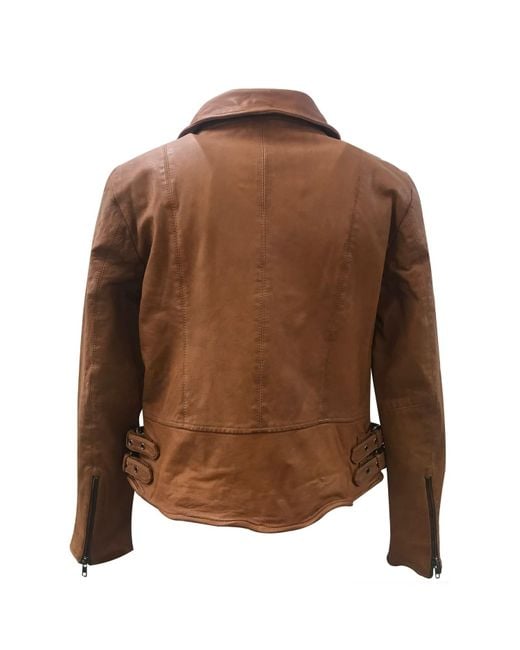 Zasta Studio Brown Rusty Nail Biker Leather Jacket