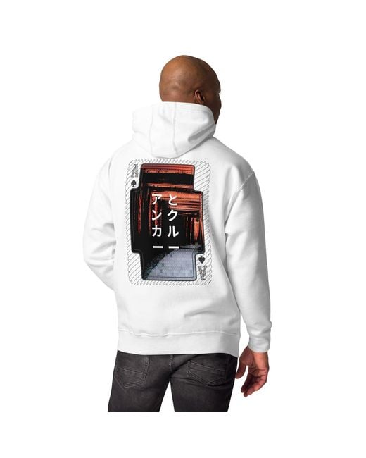 Anchor and Crew White Four Japan Gurafiku Cotton Blend Hoodie for men