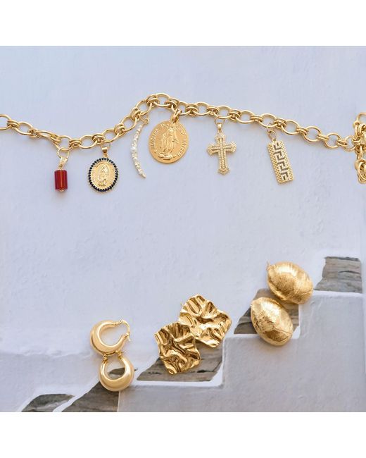 Alexie of Athens Metallic Helena Charm Chain Necklace