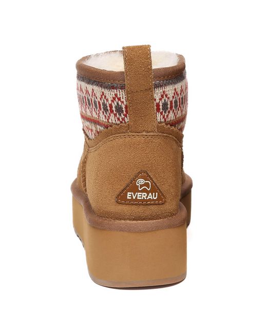 EverAu Australia Brown Plover Ankle Platform Boots