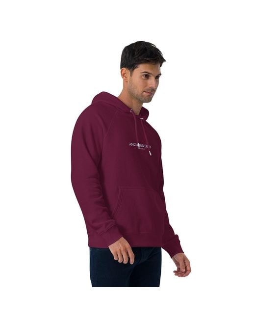 Anchor and Crew Purple Burgundy Two Elysian Editions Organic Cotton Hoodie for men