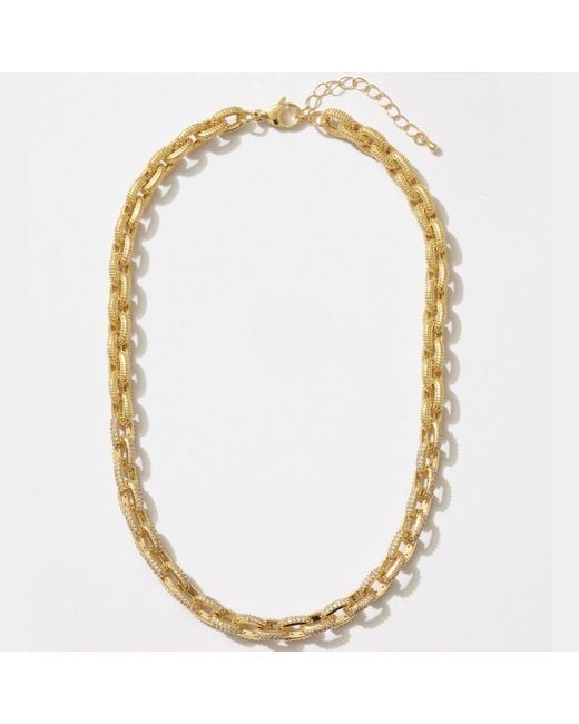 Alexie of Athens Metallic Pavé Link Chain Necklace