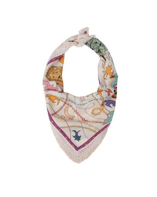Iodes Pink Aura Fringed Scarf