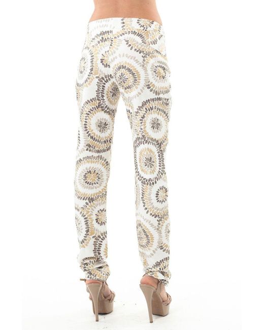 Conquista Natural Neutrals Patterned Linen Blend Pants