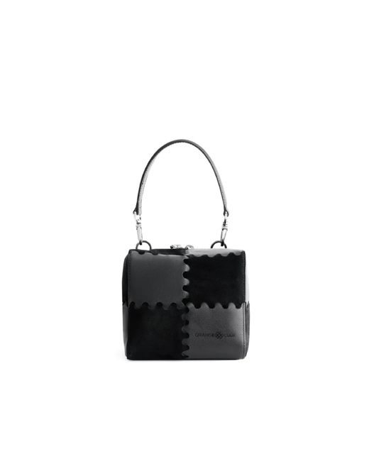 Orange Cube Black Mosaic Cube Mini Bag