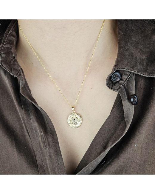 Harfi Metallic Leo Plated Zodiac Astrology Pendant Charm Necklace