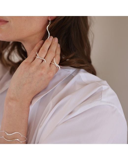 Linda Fiore Metallic Swirl Bracelet With Clear Cz
