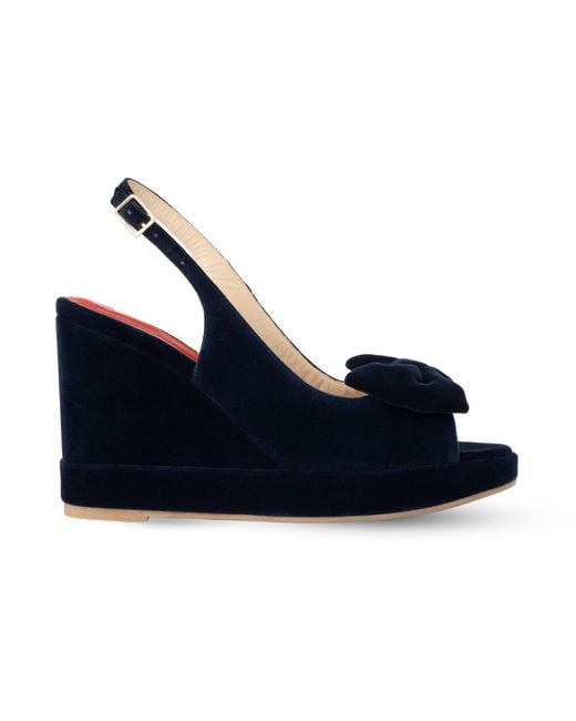 Rosamund Muir London Blue Rignana Velvet Wedges