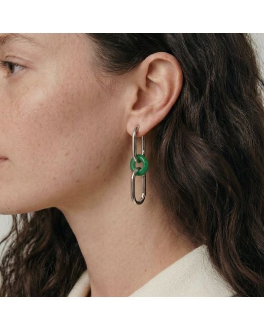 seree Green Della Convertible Link Jade Earrings