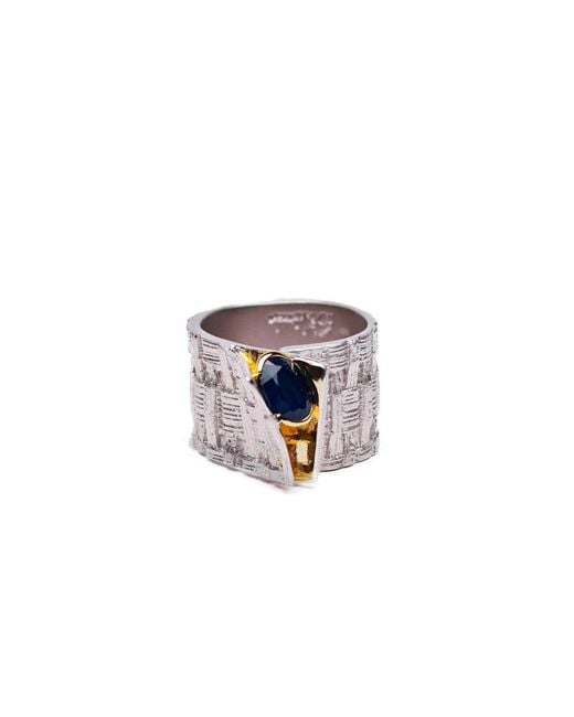 German Kabirski Metallic Accalia Ring With Sapphire